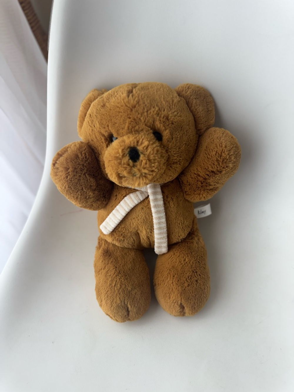 Aurora World Riley Teddy Bear With Striped Scarf Plush Stuffed Animal 8”
